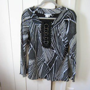 Alberto Makali Grey/Black Print Blouse